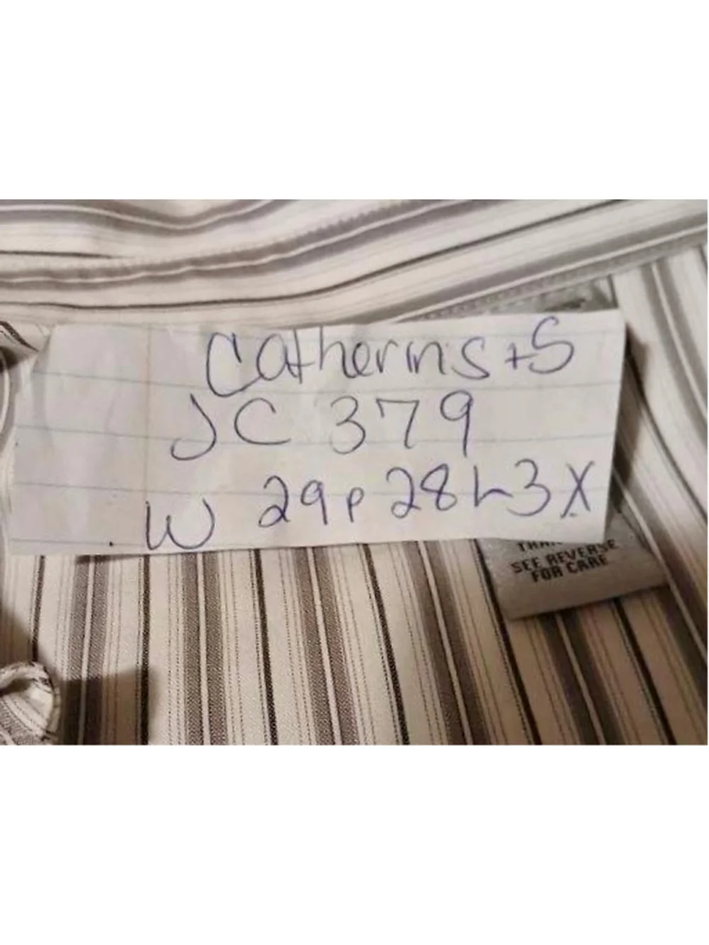 Catherines Women's Gray & White Striped Non-Iron Button-Down- Size 3X INV379 A5